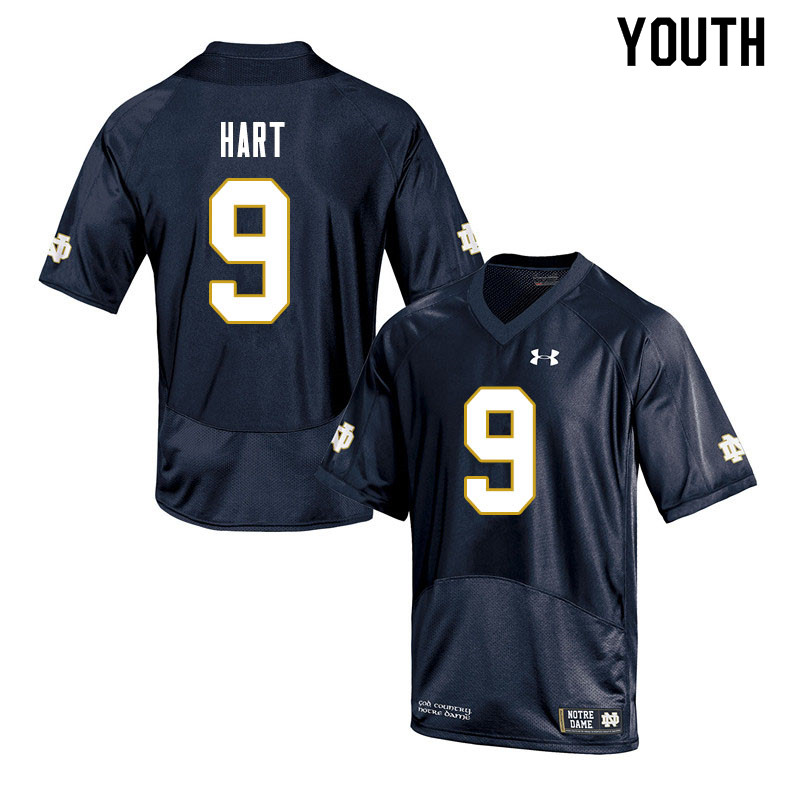 Youth #9 Cam Hart Notre Dame Fighting Irish College Football Jerseys Sale-Navy